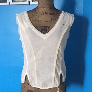 Diesel sheer fitted detailed sleeveless top cotton